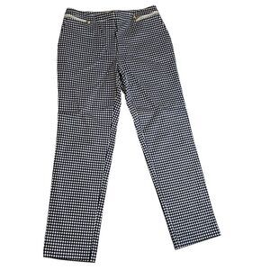 CALVIN KLEIN Slacks Workwear Size 6 Gingham Black White Ankle/Crop pants New mod